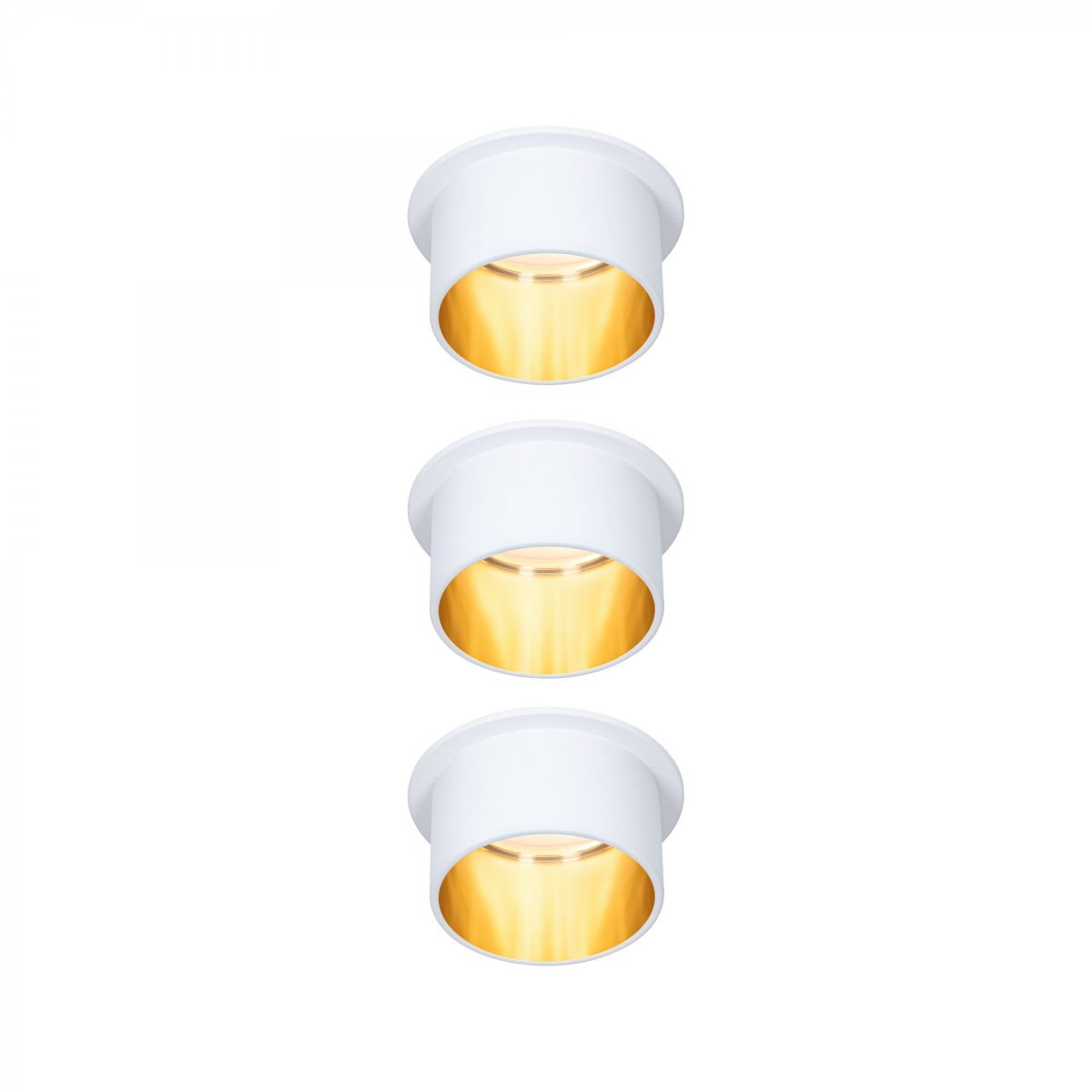 Paulmann No. 93381 LED Einbauleuchten Set Gil 6W IP44 2700K Wei� Gold 3-Stufen dimmbar