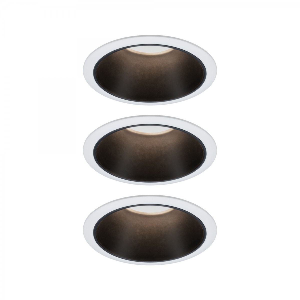 Paulmann No. 93402 Einbauleuchten Set LED Cole Wei� Schwarz 3-Step dimmbar 2700K