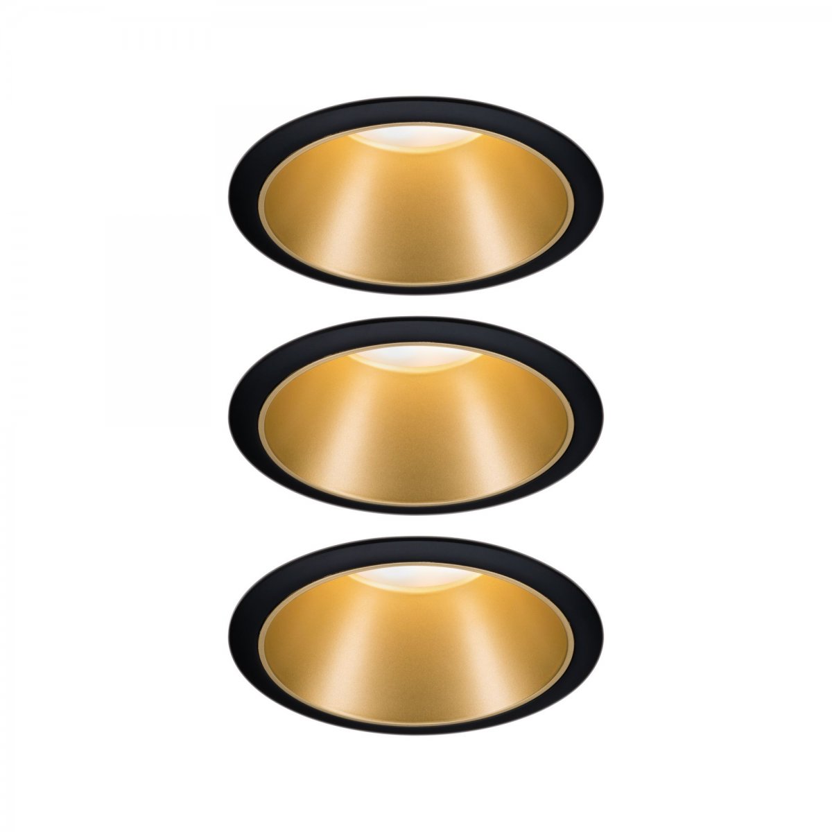 Paulmann No. 93404 Einbauleuchten Set LED Cole Gold Schwarz 3-Step dimmbar 2700K