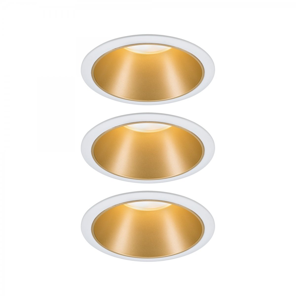 Paulmann No. 93406 Einbauleuchten Set LED Cole Wei� Gold 3-Step dimmbar 2700K