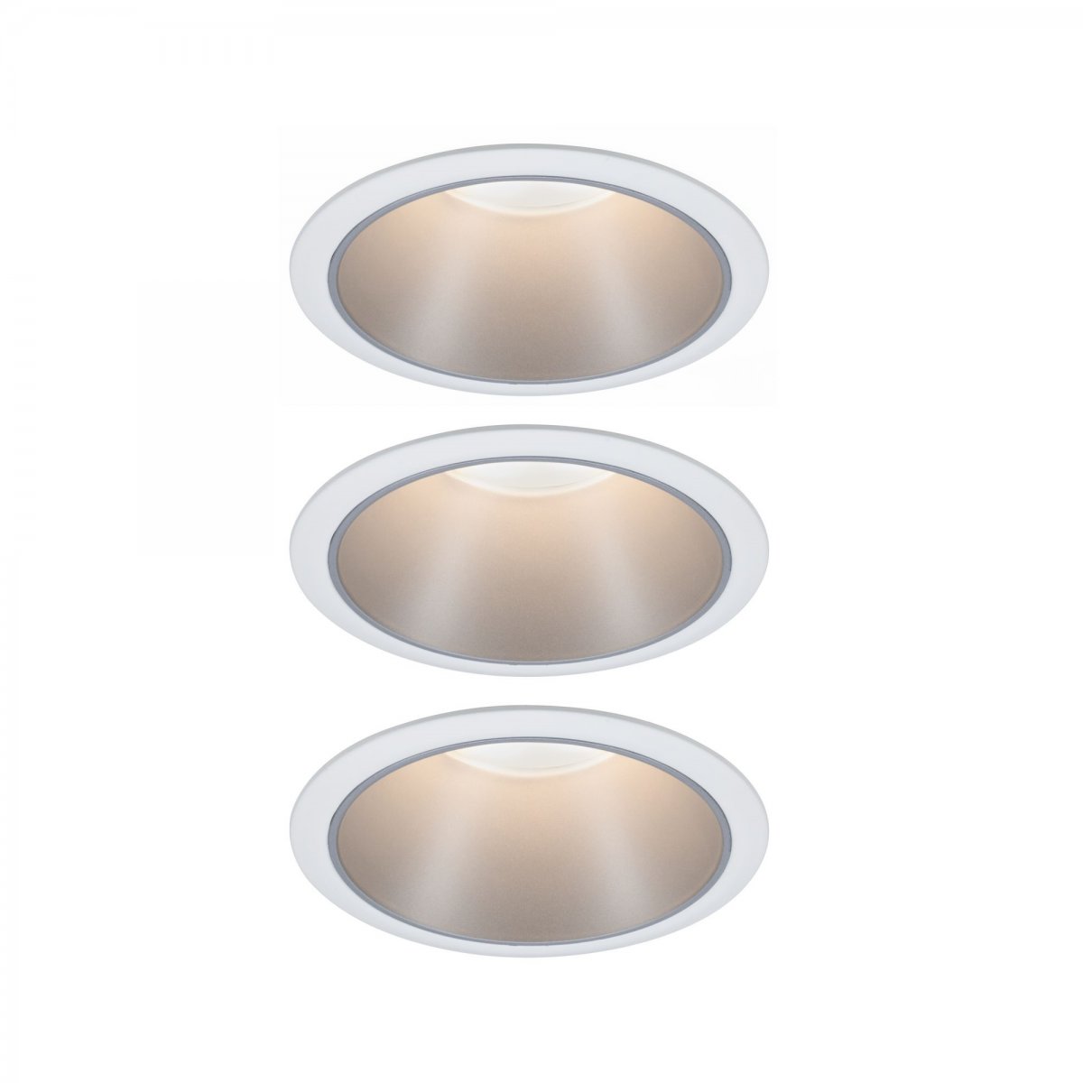 Paulmann No. 93410 Einbauleuchten Set LED Cole Wei� Silber 3-Step dimmbar 2700K