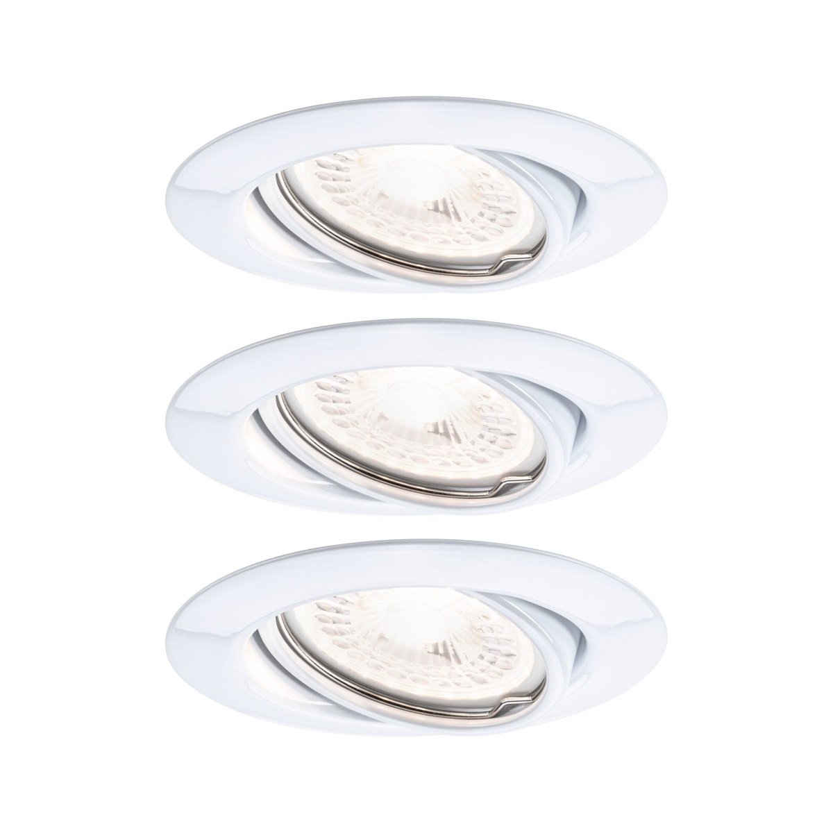 Paulmann No. 93426 LED Einbauleuchten Set Base schwenkbar, 3 x 5W GU10 Wei� dimmbar