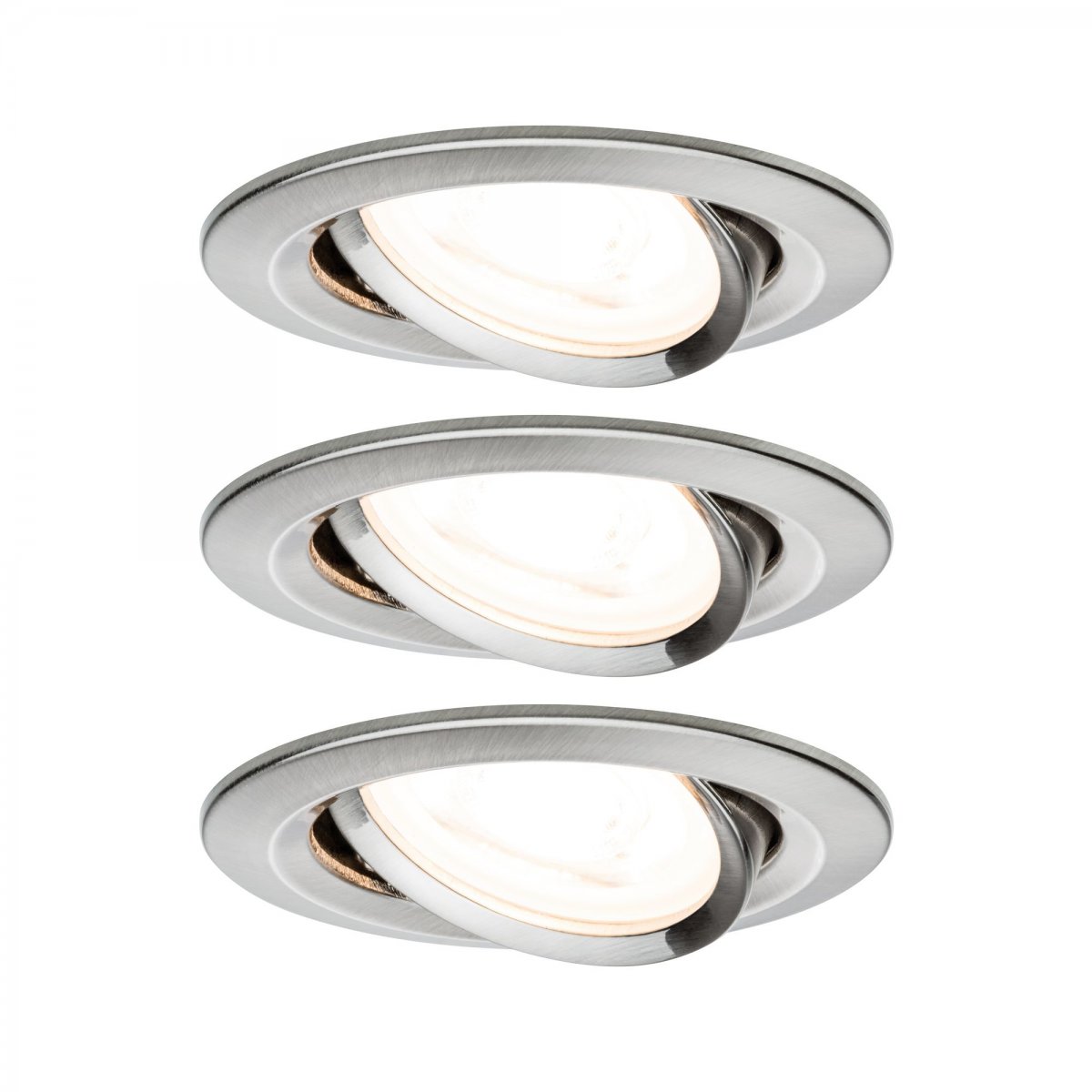 Paulmann No. 93429 LED Einbauleuchten Nova rund 6,5W GU10 Eisen 3er-Set schwenkbar