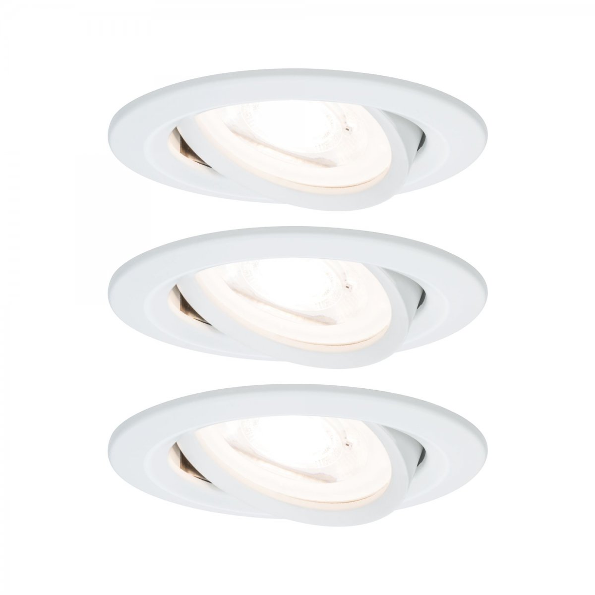 Paulmann No. 93431 LED Einbauleuchten Nova rund 6,5W GU10 Wei� matt 3er-Set schwenkbar