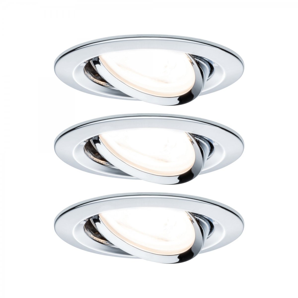 Paulmann No. 93434 LED Einbauleuchten Nova rund 6,5W GU10 Chrom 3er-Set  schwenkbar --> Leuchten & Lampen online kaufen