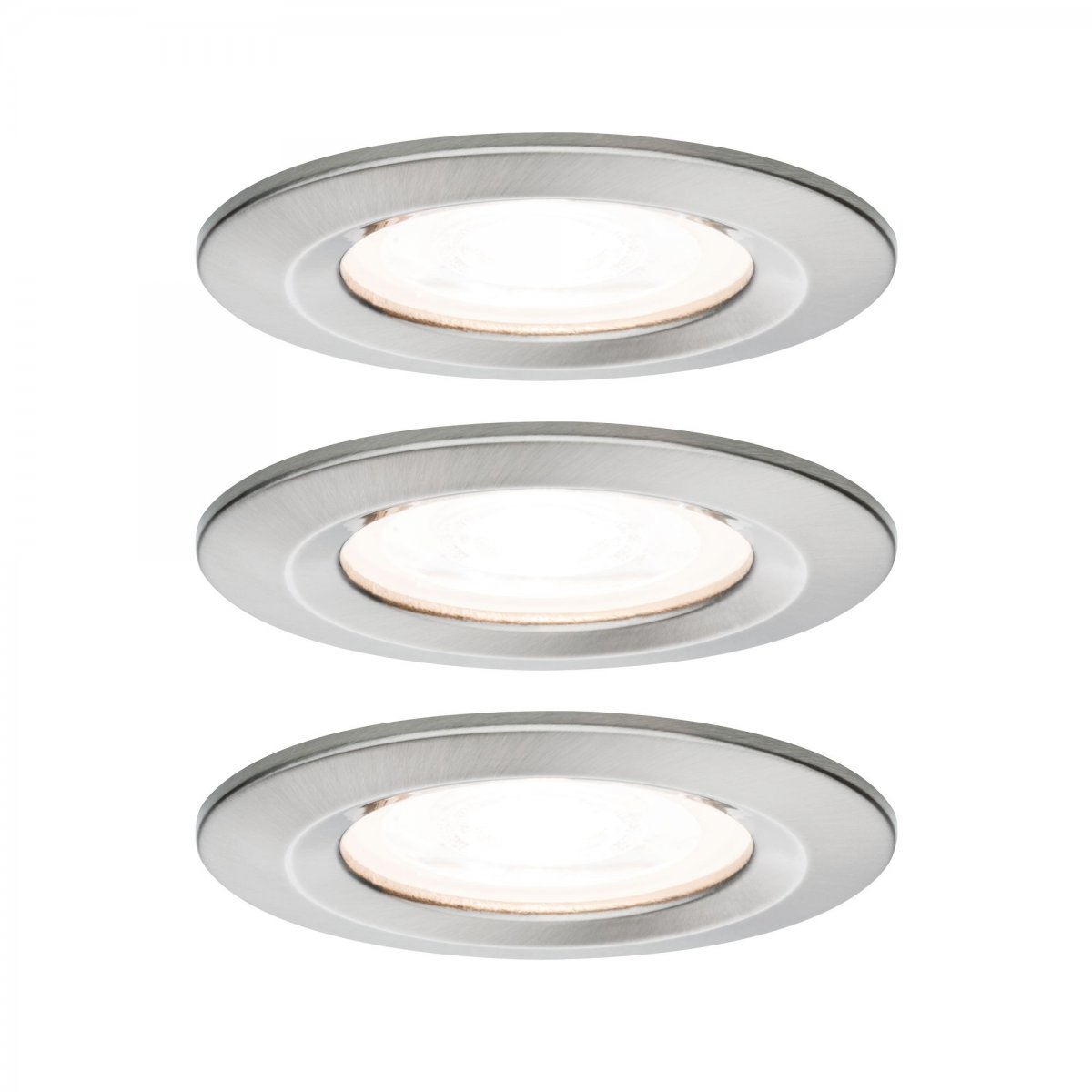 Paulmann No. 93440 LED Einbauleuchte Nova rund 6,5W GU10 Eisen 3er-Set starr IP44