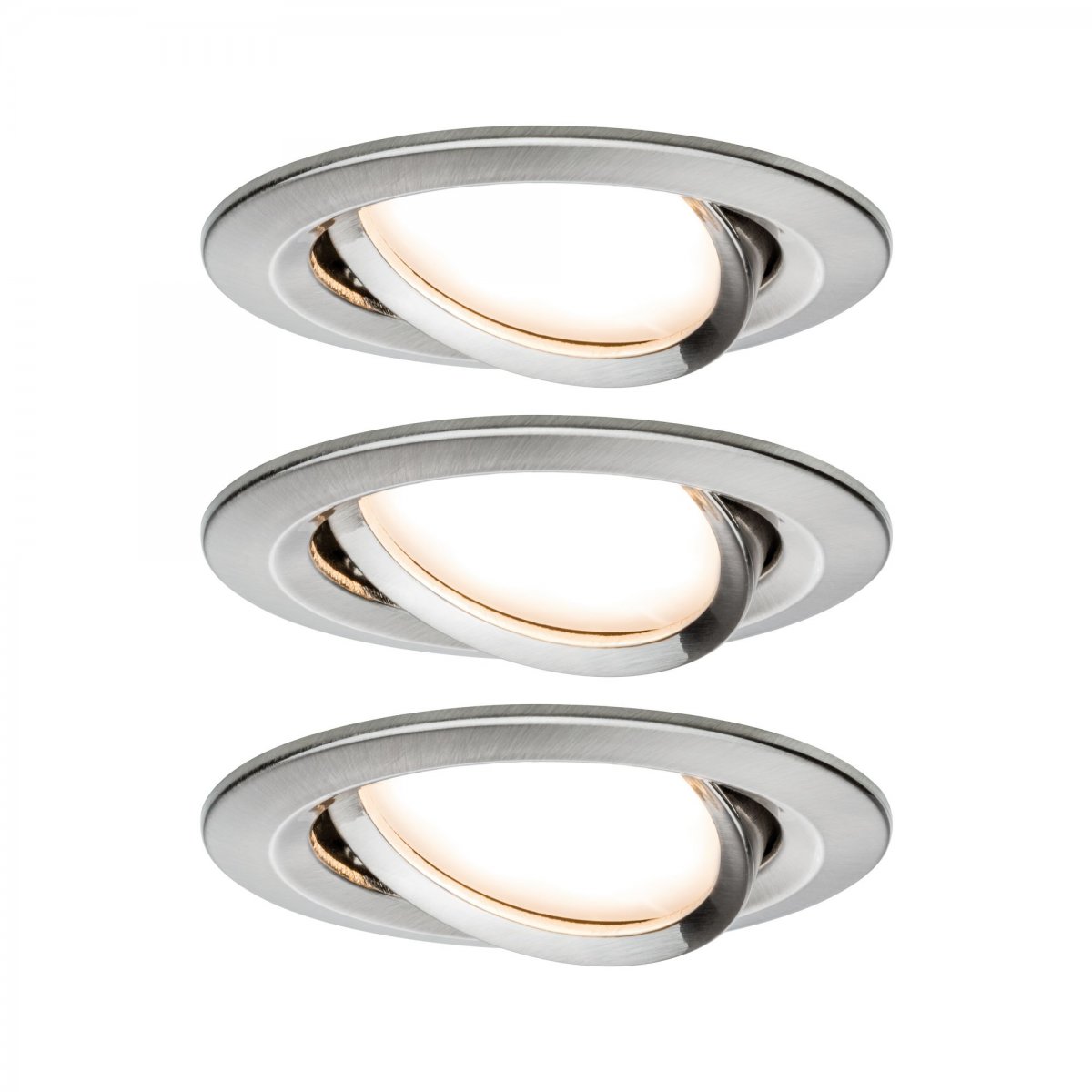 Paulmann No. 93447 Einbauleuchte LED Coin Nova 3er-Set rund 6W Eisen schwenkbar