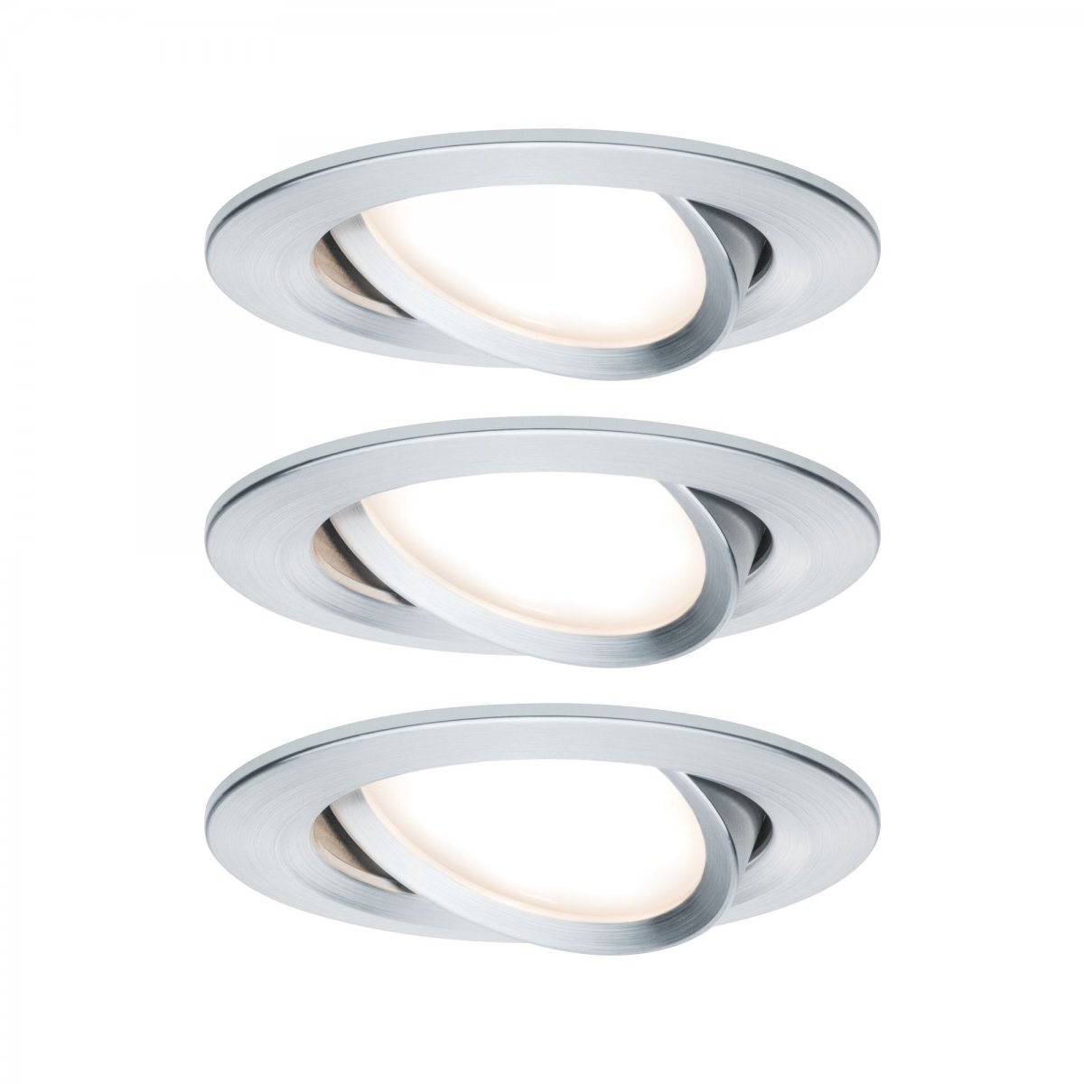 Paulmann No. 93451 Einbauleuchte LED Coin Nova 3er-Set rund 6W Alu gedreht schwenkbar