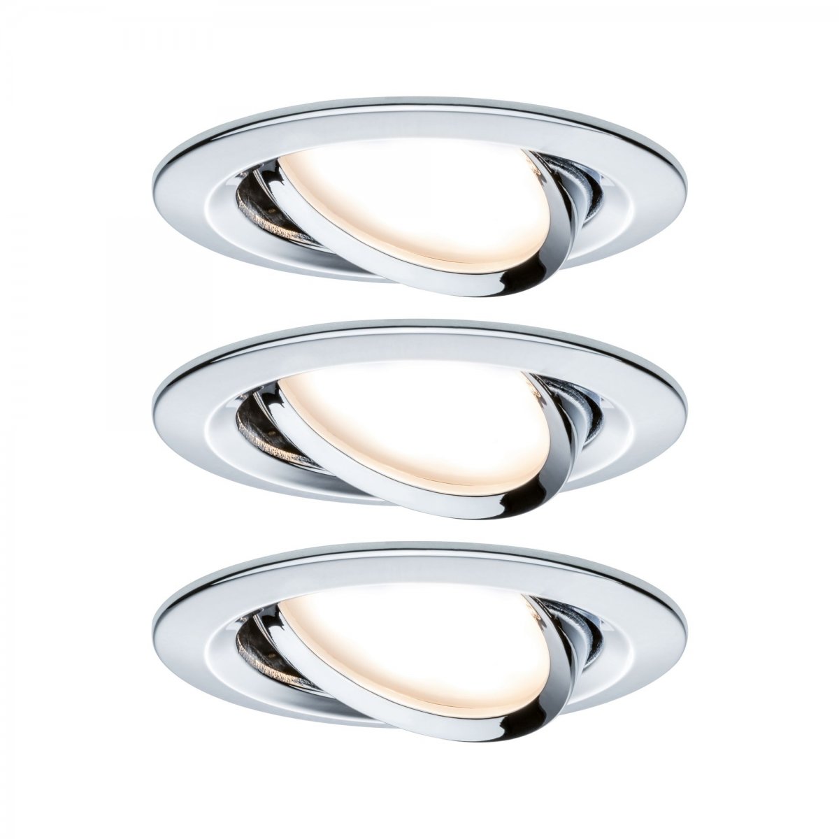 Paulmann No. 93452 Einbauleuchte LED Coin Nova 3er-Set rund 6W Chrom schwenkbar