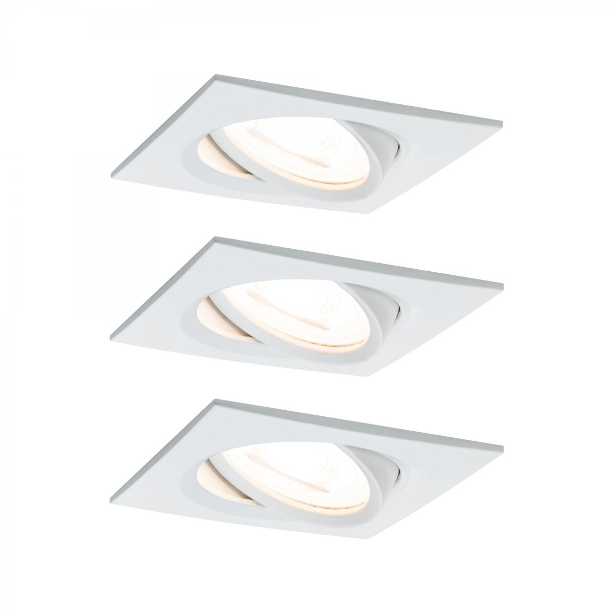 Paulmann No. 93454 Einbauleuchte LED Coin Nova 3er-Set eckig 6W Wei� matt schwenkbar