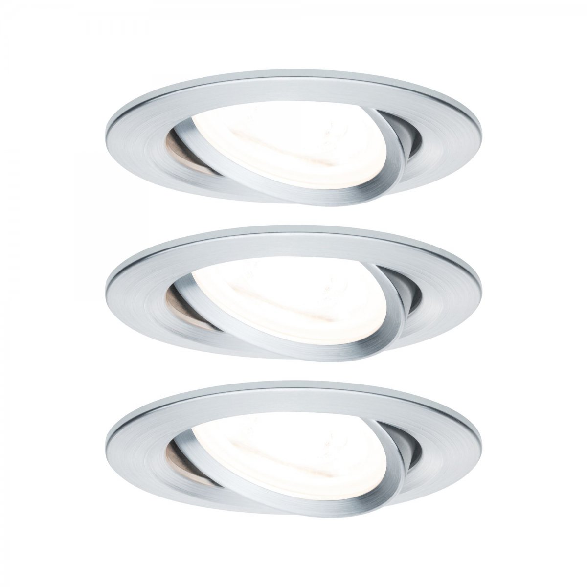 Paulmann No. 93469 LED Einbauleuchten Nova rund 6,5W GU10 Alu 3er-Set dimmbar