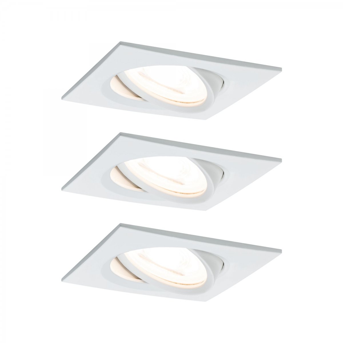 Paulmann No. 93472 LED Einbauleuchte Nova eckig 6,5W GU10 Wei� matt 3er-Set dimmbar