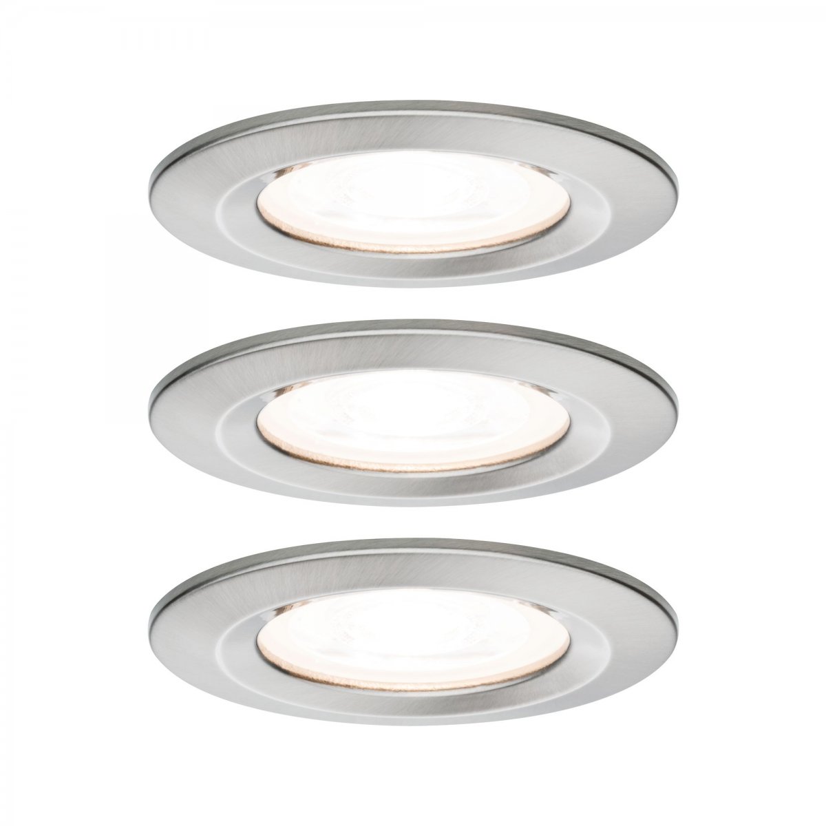 Paulmann No. 93476 LED 6,5W rund --> Nova Leuchten Lampen & kaufen IP44 Einbauleuchte 3er-Set GU10 online dimmbar Eisen