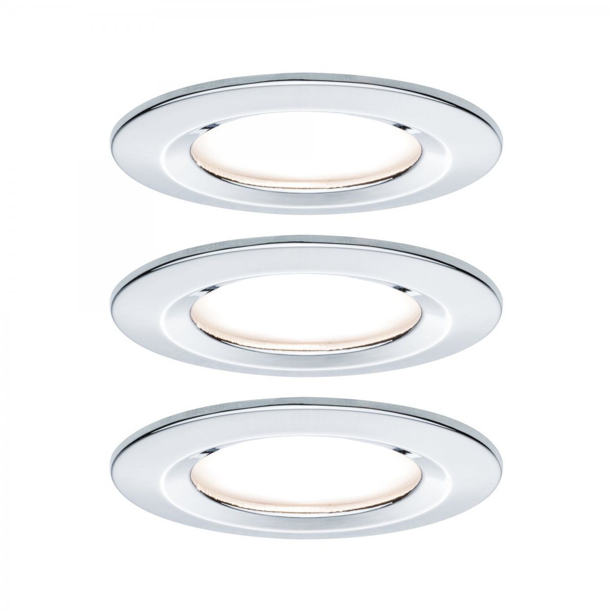 Paulmann No. 93481 LED Einbauleuchte Nova rund 6,5W GU10 Alu 3er-Set IP44  dimmbar --> Leuchten & Lampen online kaufen | Alle Lampen
