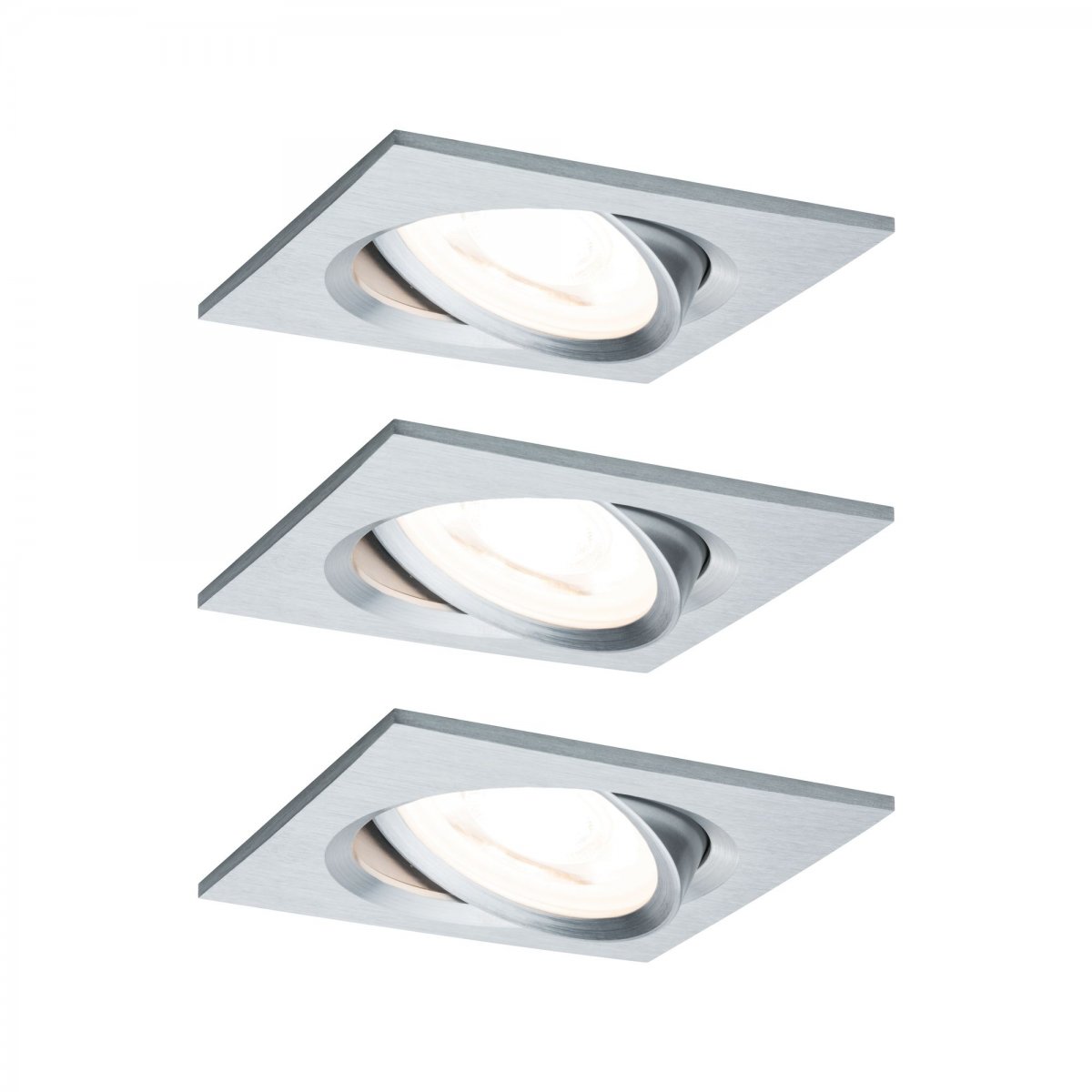 Paulmann No. 93492 Einbauleuchte LED Coin Nova eckig 6W Alu gedreht 3-Stufen dimmbar