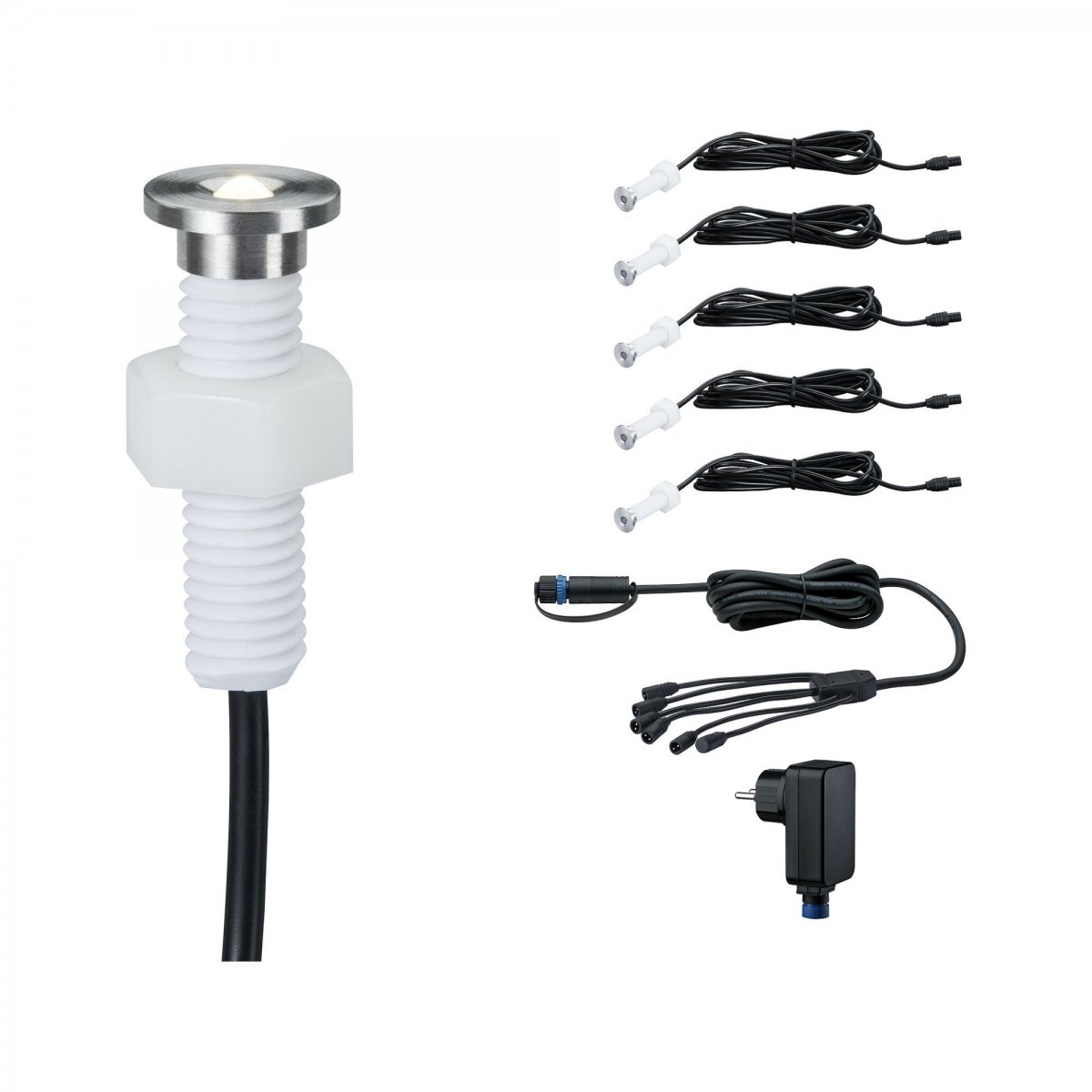 Paulmann No. 93695 Plug&Shine Bodeneinbauleuchten Set MicroPen II 5x0,22W