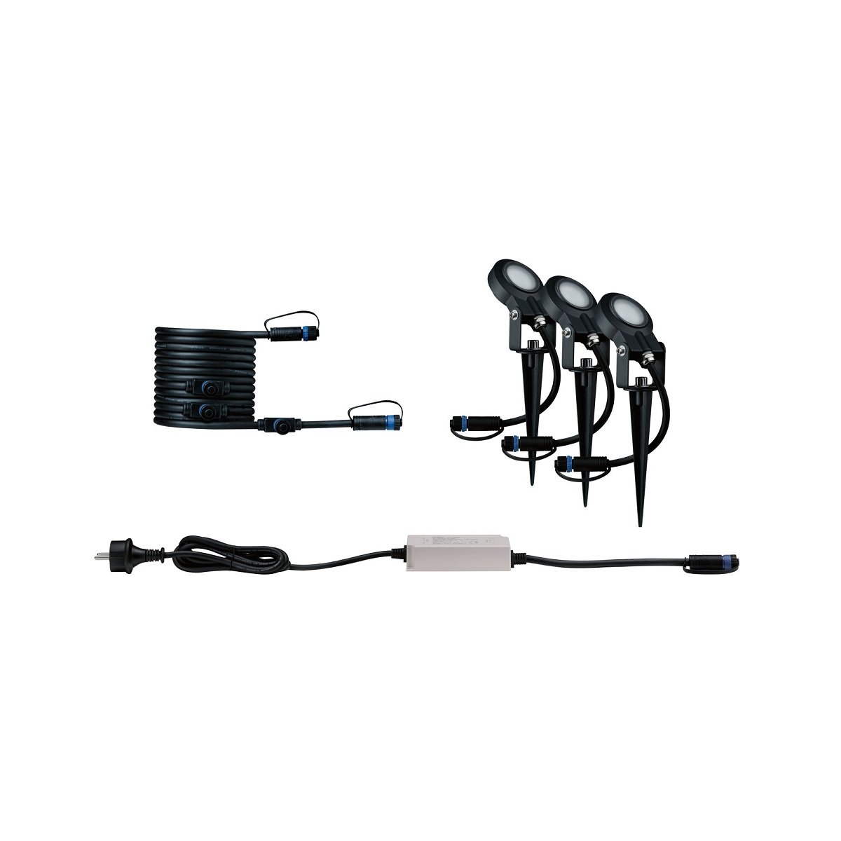 Paulmann No. 93696 Plug&Shine Basisset Erdspie� Sting IP67 6W dimmbar 3er Set