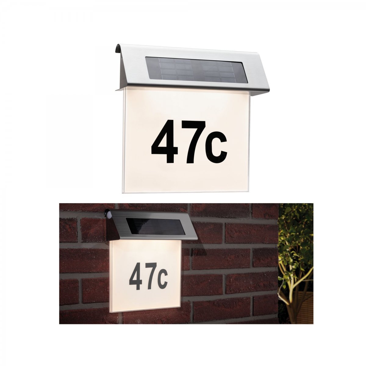 Paulmann No. 93765 Outdoor Solar Hausnummernleuchte LED Edelstahl Wei�, 1er Set