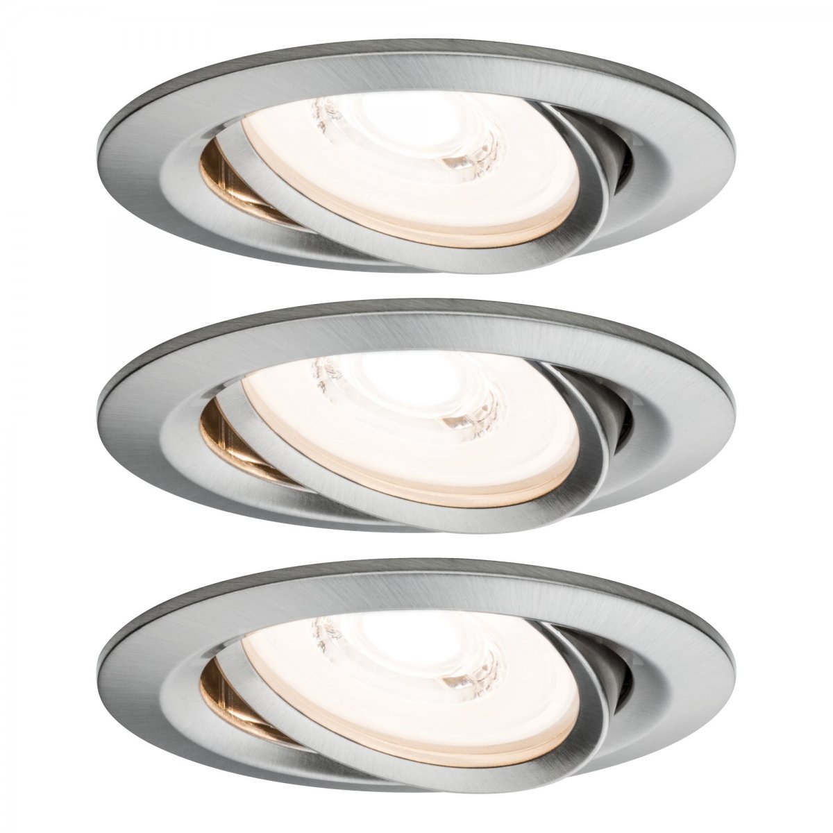 Paulmann No. 93944 LED Einbauleuchten-Set Reflector Coin dimmbar Eisen geb�rstet, 3er Set