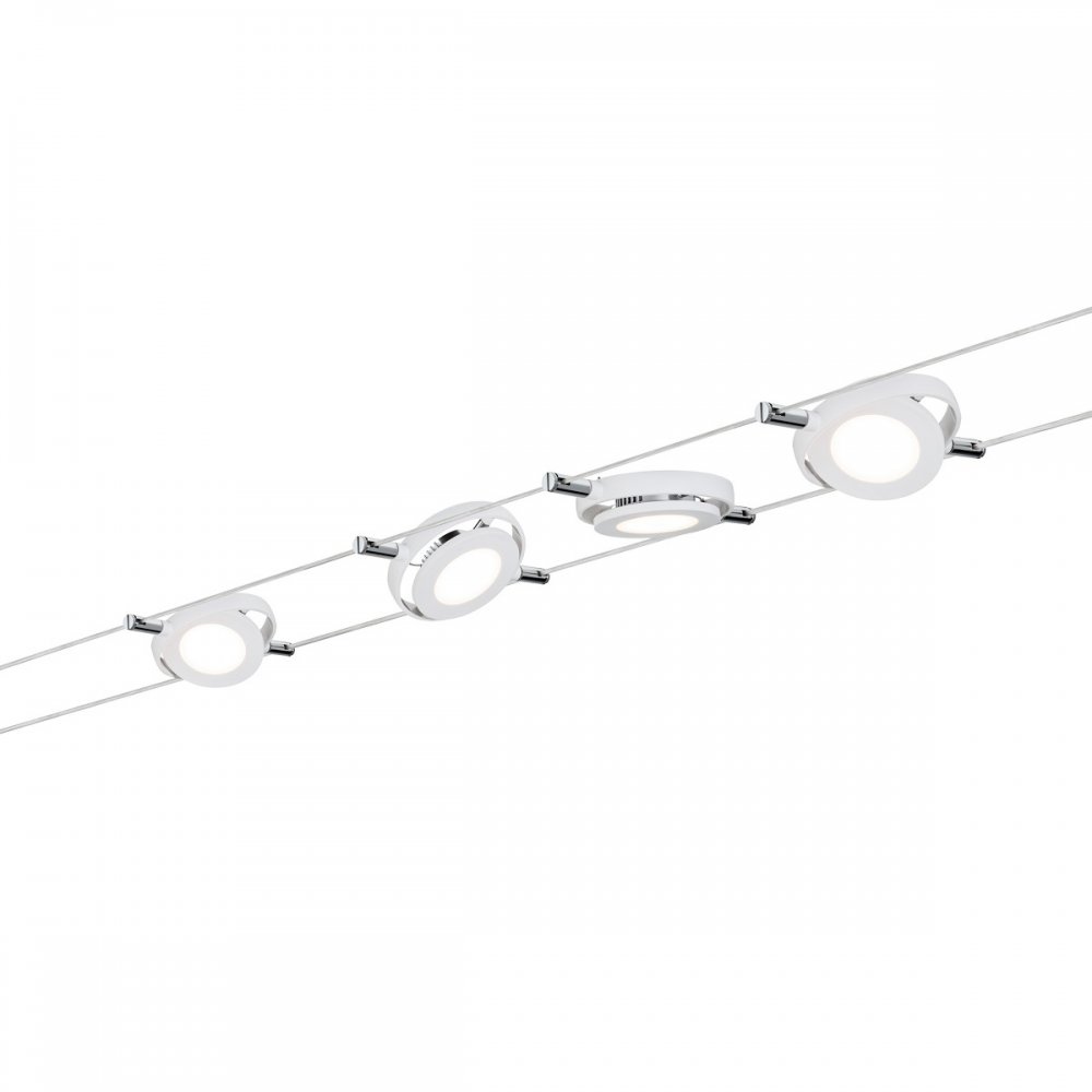Paulmann No. 94105 SeilsystemSet LED, 4x4W, RoundMac 230V/12V DC Weiß