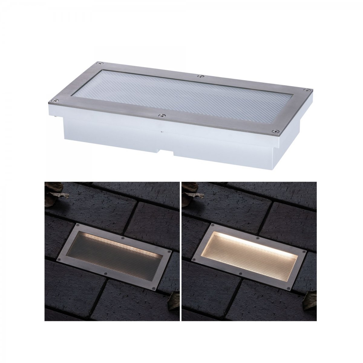 Paulmann No. 94239 Solar LED  Bodeneinbauleuchte Aron 20x10 cm mit Bewegungsmelder