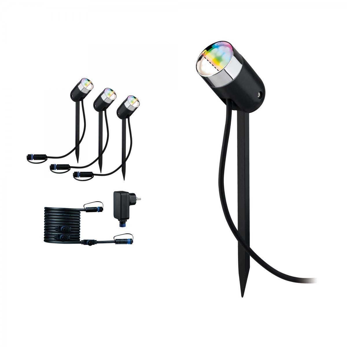 Paulmann No. 94284 Plug & Shine ZigBee Basisset RGBW Spot Pike 3x4W 24V 40�