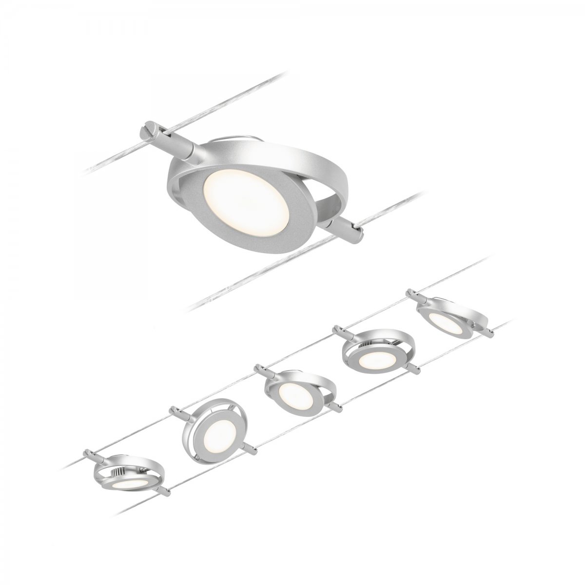 Paulmann No. 94414 Seilsystem RoundMac LED 5 Spots Chrom matt Chrom 3000K DC 60VA