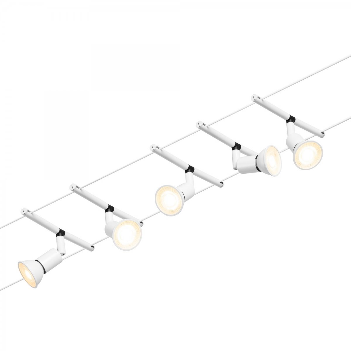Paulmann No. 94458 Seilsystem Salt 5 Spots Wei� ohne Leuchtmittel DC 60VA