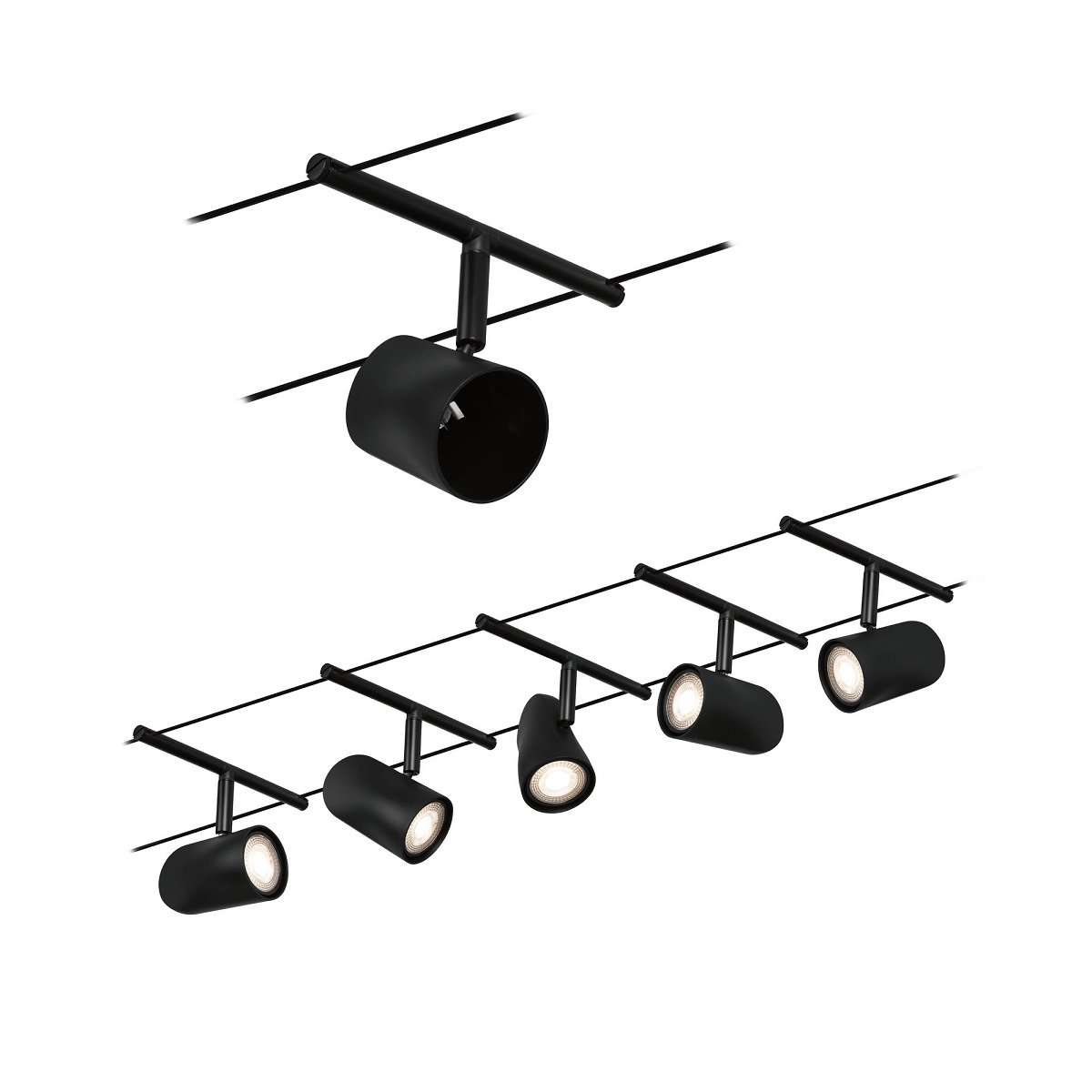 Paulmann No. 94469 Seilsystem Cup Basisset Schwarz 5x max.10W DC 60VA