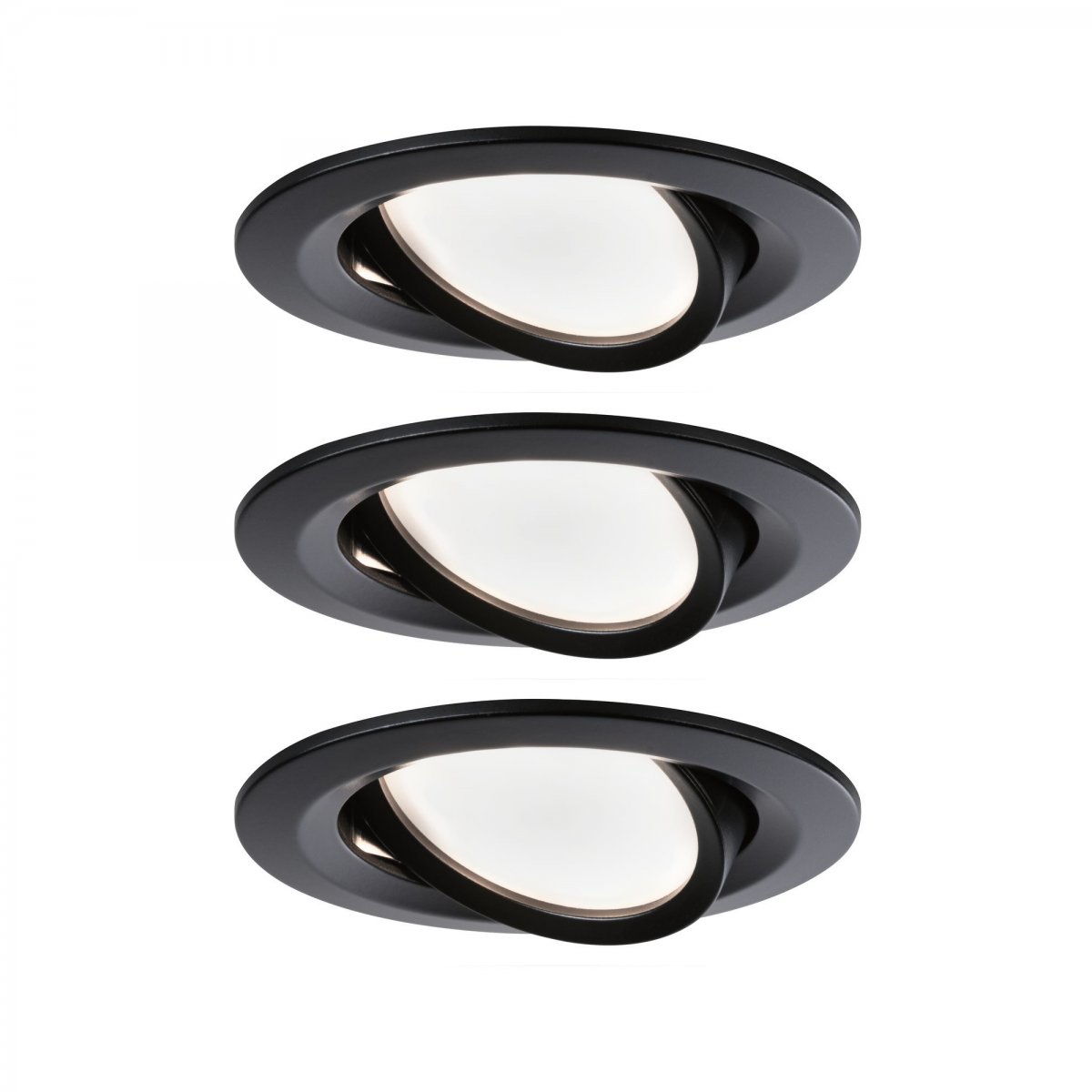 Paulmann No. 94471 LED Einbauleuchte Nova rund 3x6,5W schwarz schwenkbar IP23