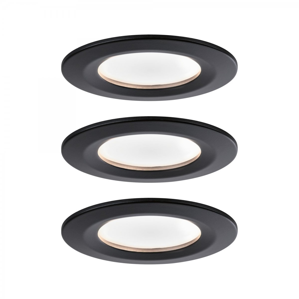 Paulmann No. 94473 LED Einbauleuchte Nova rund 3x6,5W schwarz IP44