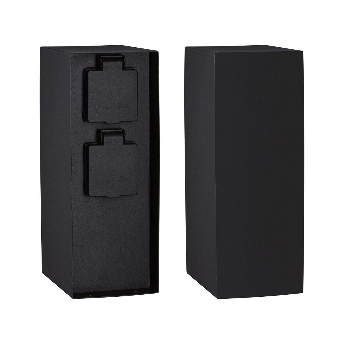 Paulmann No. 94657 Outdoor Steckdosens�ule Rio eckig Anthrazit IP44 Doppelstecker