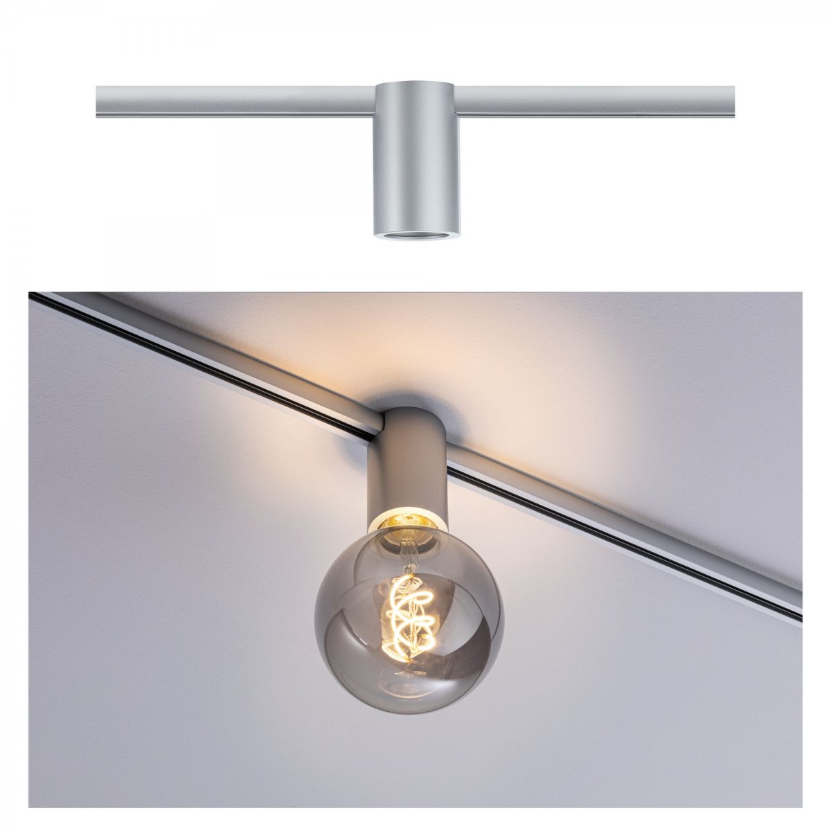 Paulmann No. 94973 URail Spot Ceiling Socket E27 Chrom matt dimmbar ohne Leuchtmittel