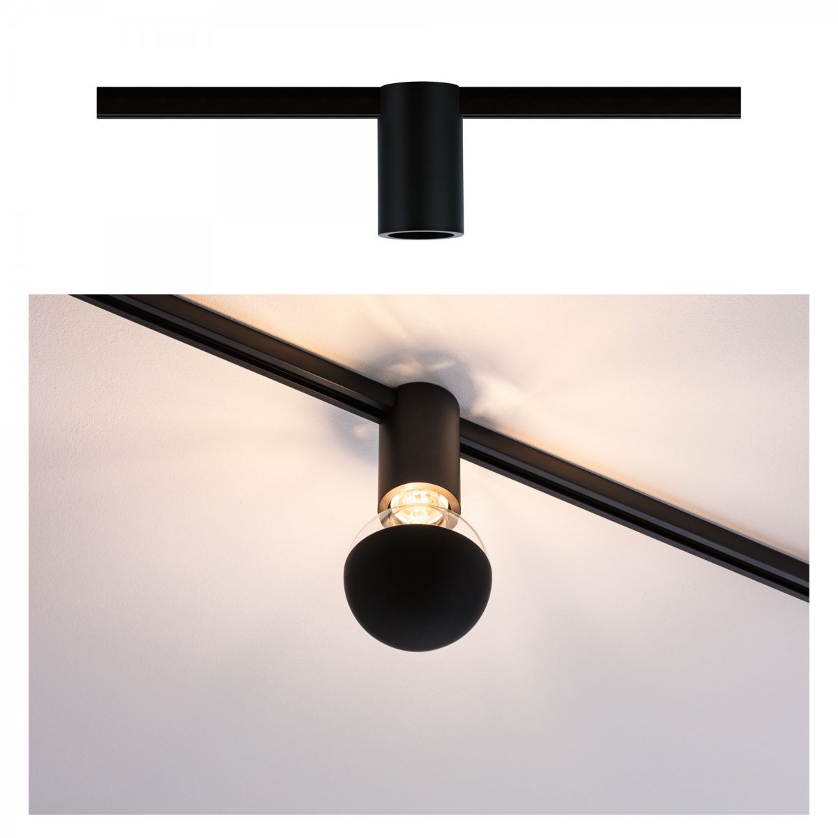 Paulmann No. 94975 URail Spot Ceiling Socket E27 Schwarz dimmbar ohne Leuchtmittel