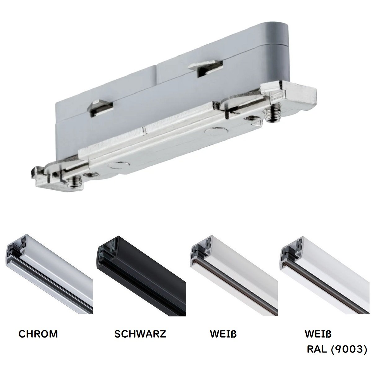 Paulmann No. 95136 URail Schienensystem Verbinder starr 230V f�r Schwarz & Chrom & Wei�