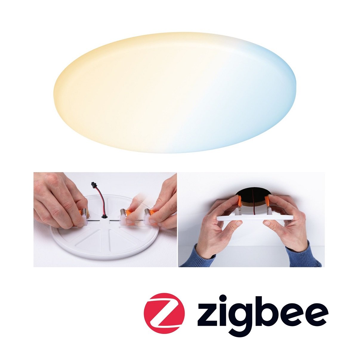 Paulmann No. 95386 Smart Home Zigbee LED Einbaupanel Veluna VariFit TunableWhite 185mm IP44