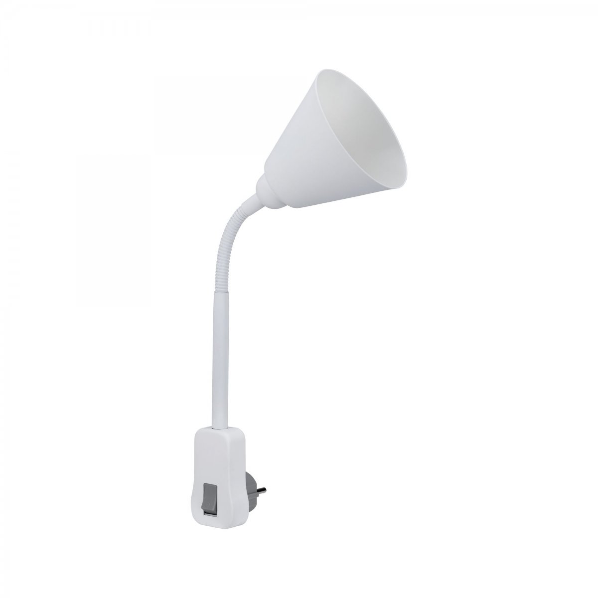 Paulmann No. 95428 Steckerleuchte Junus Flexarm E14 Wei� mit Kippschalter