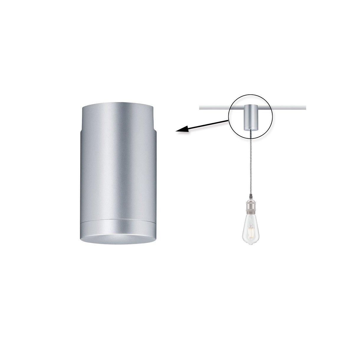 Paulmann No. 95494 URail Universal Pendel Adapter Chrom matt