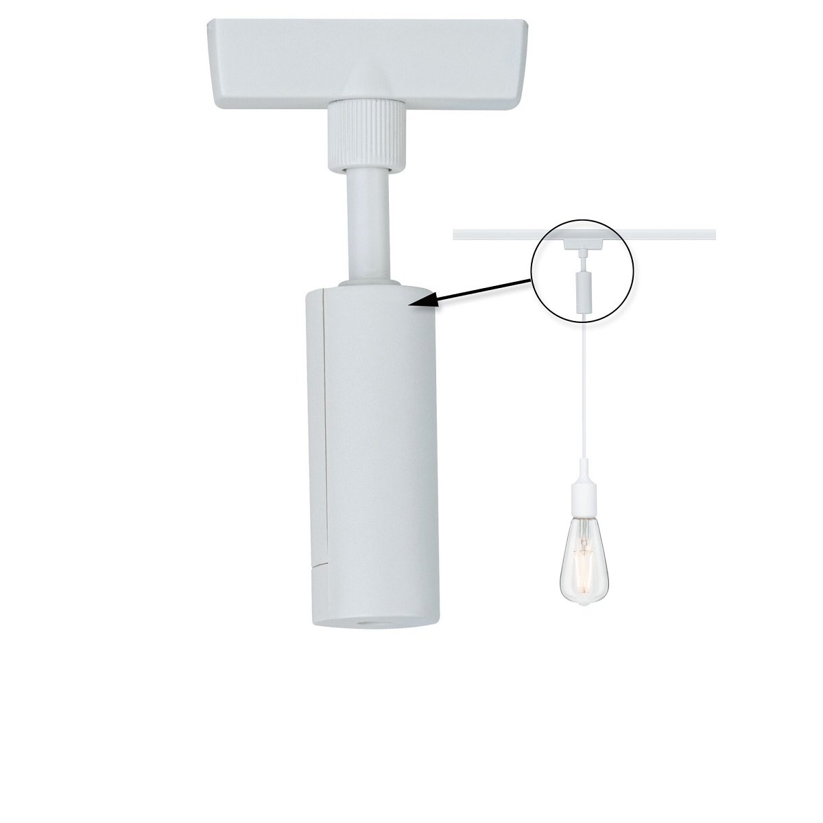 Paulmann No. 95552 URail Universal Pendel Adapter Wei� Metall Kunststoff