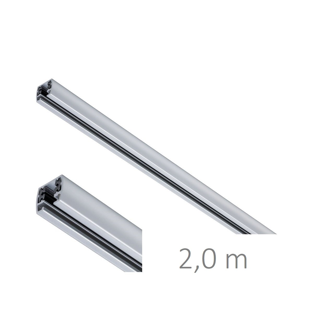 Paulmann No. 96834 URail Schienensystem Zubeh�r Schiene 2m 230V, Chrom matt