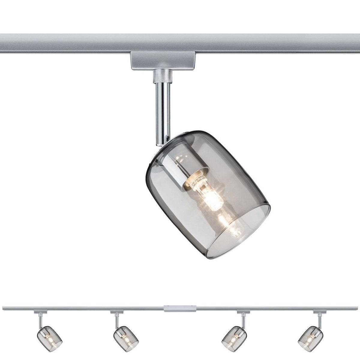 Paulmann No. 96899 URail Schienensystem Set Blossom Rauch Chrom matt G9 max. 4x10W