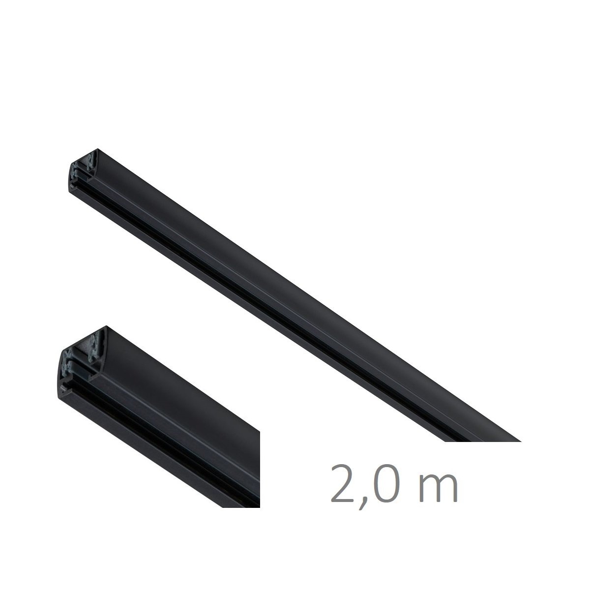 Paulmann No. 96905 URail schwarzes Schienensystem HV-Schiene 2m schwarz 230 V