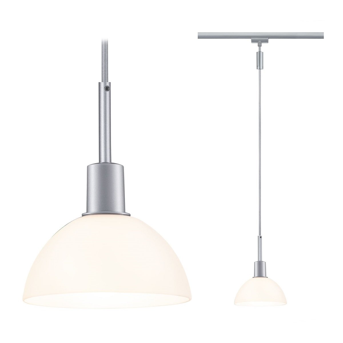 Paulmann No. 96972 URail Pendel Sarrasani Chrom matt Opal ohne Leuchtmittel E14
