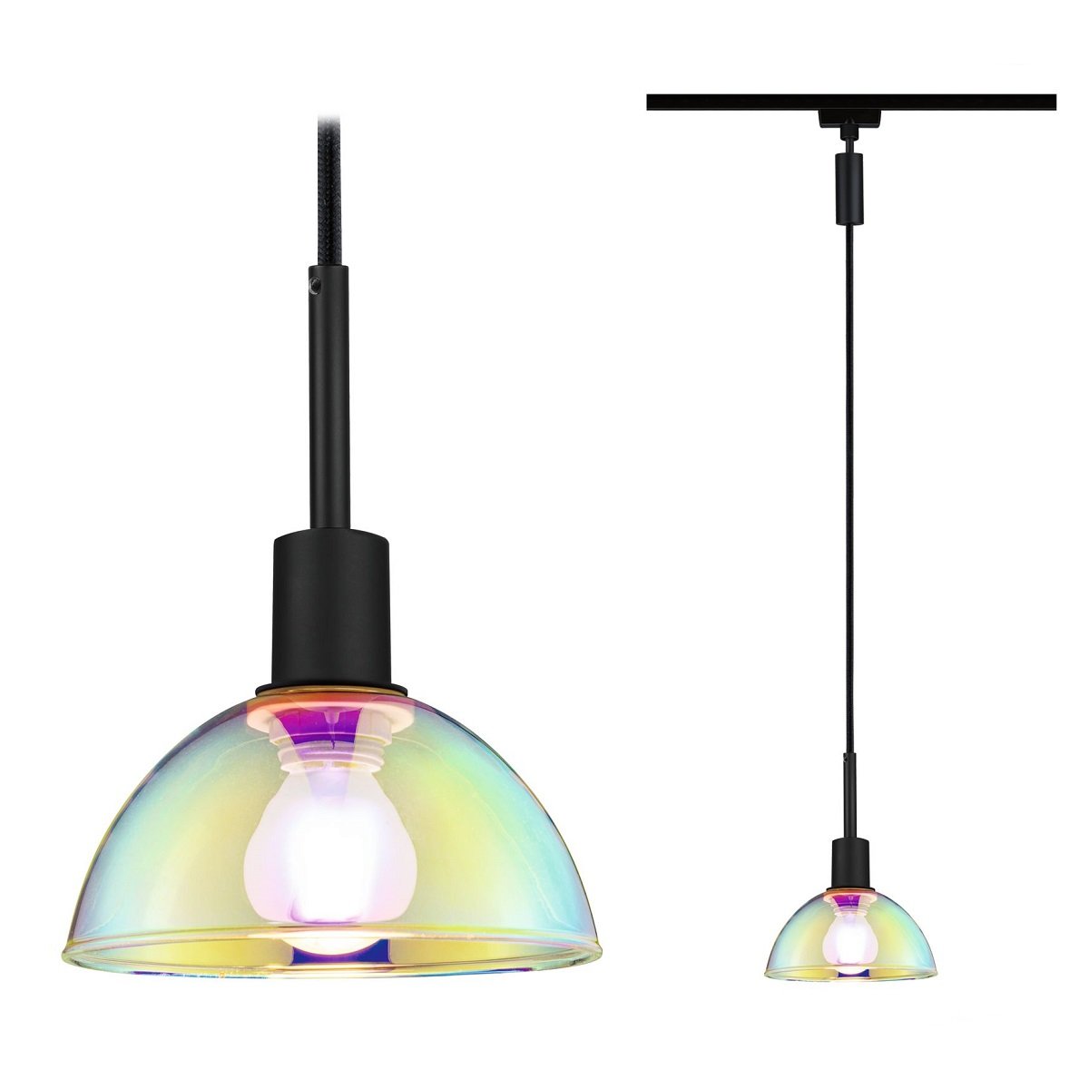 Paulmann No. 96976 URail Pendel Sarrasani Schwarz Dichroic ohne Leuchtmittel E14