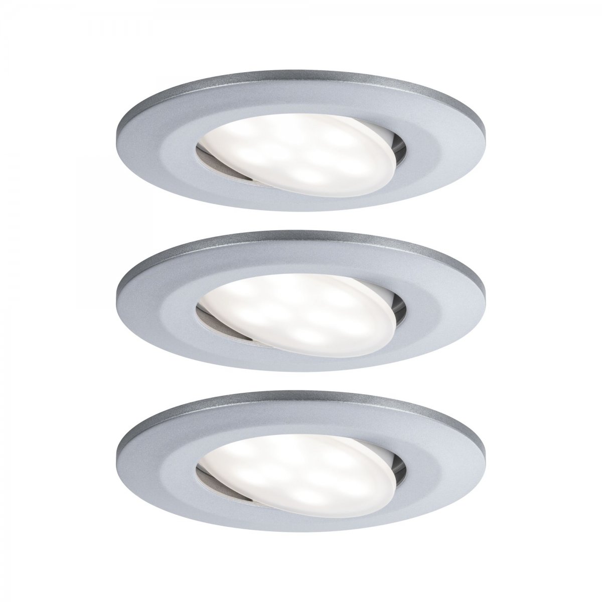 Paulmann No. 99933 Einbauleuchten Set LED Calla rund 3er-Set Chrom matt schwenkbar dimmbar