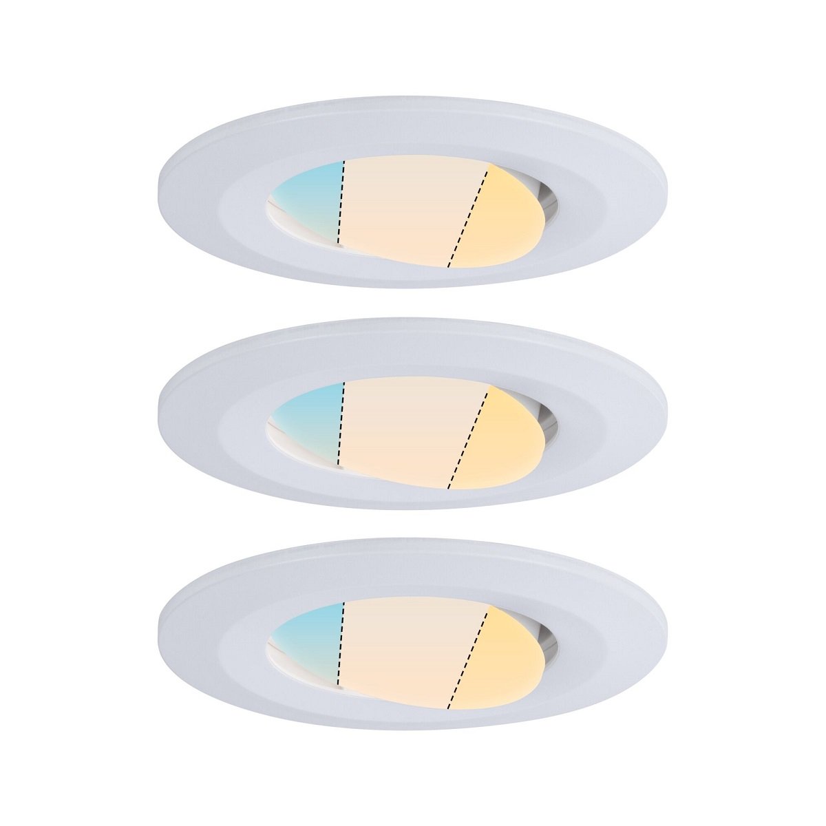 Paulmann No. 99935 Einbauleuchten Set LED Calla rund 3er-Set Weiß matt  schwenkbar --> Leuchten & Lampen online kaufen