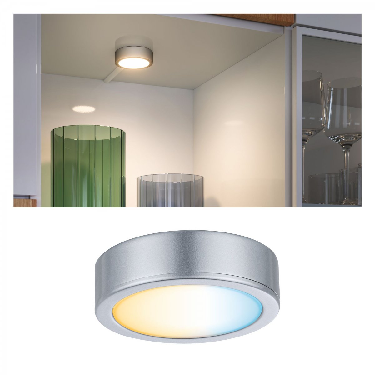 Paulmann No. 99953 M�belleuchten Clever Connect Spot Disc Chrom matt 12V TunableWhite 