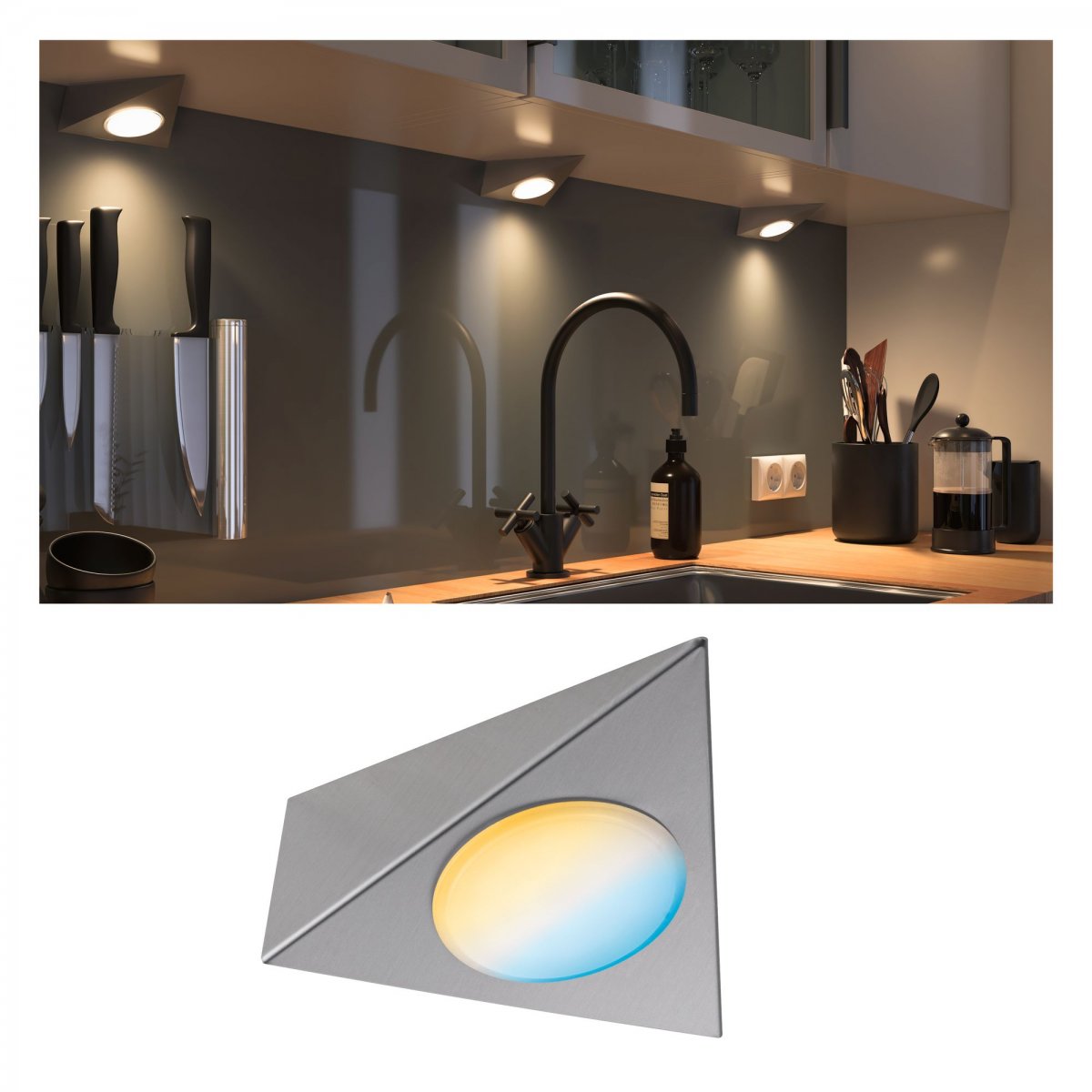 Paulmann No. 99958 M�belleuchten Clever Connect Spot Trigo Nickel geb�rstet 12V TunableWhite 