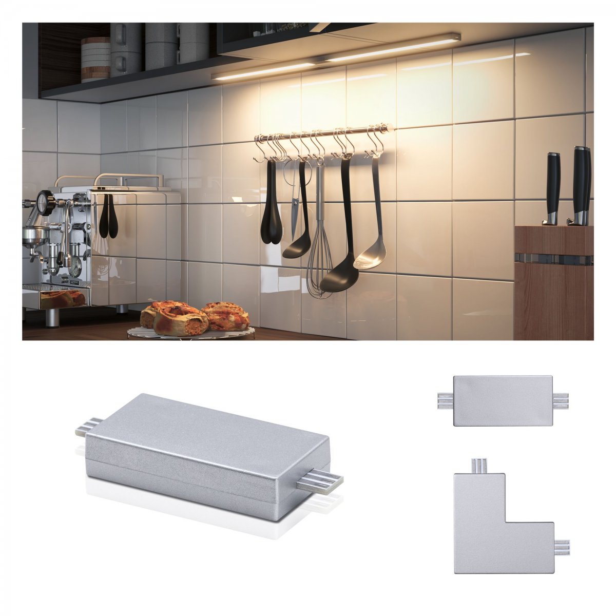 Paulmann No. 99971 M�belleuchten Clever Connect Linien-Verbinder Barre Chrom matt 12V