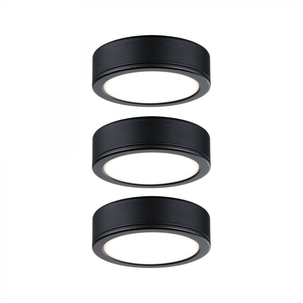 Paulmann No. 99990 M�bel Aufbauleuchte LED Schwarz 3er-Set Warmwei� inkl. Trafo
